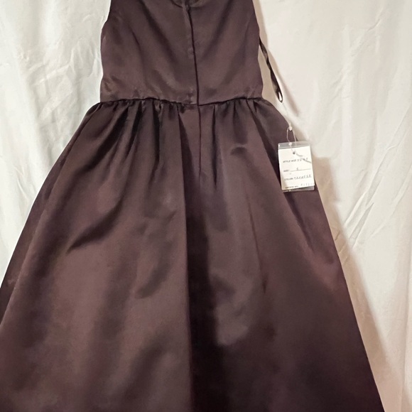 David's Bridal Rich Brown Kids Formal Dress - Picture 5 of 17